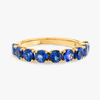 Blue Sapphire 9-Stone White Gold Fashion Ring