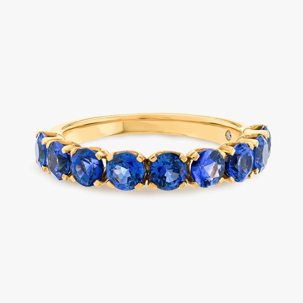 Blue Sapphire 9-Stone White Gold Fashion Ring