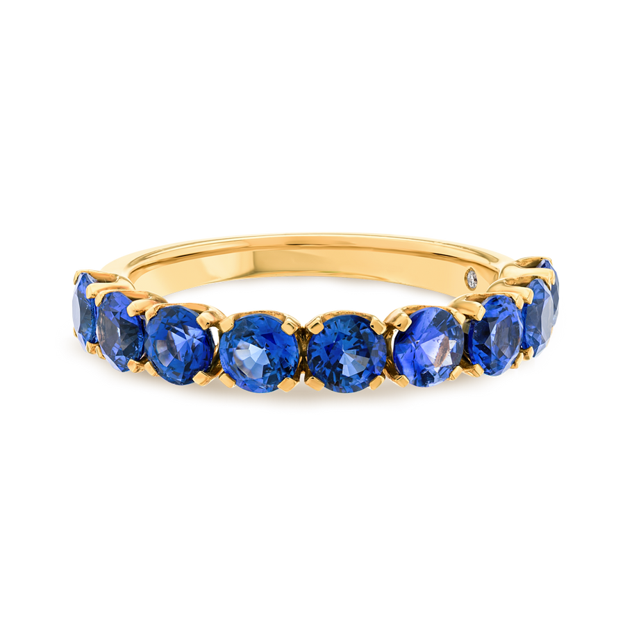 Blue Sapphire 9-Stone White Gold Fashion Ring