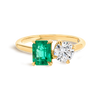 Emerald & Diamond Toi n Moi Yellow Gold Fashion Ring