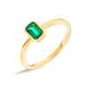 Emerald Green Emerald Bezel Yellow Gold Fashion Ring