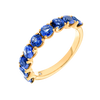 Blue Sapphire 9-Stone White Gold Fashion Ring