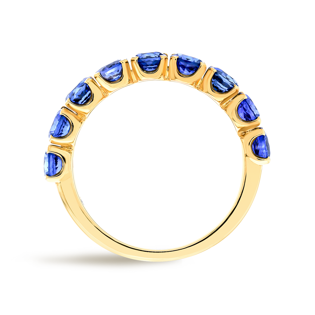 Blue Sapphire 9-Stone White Gold Fashion Ring