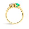 Emerald & Diamond Toi n Moi Yellow Gold Fashion Ring