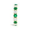 Green Emerald & Diamond 9-Stone Yellow Gold Fashion Ring