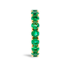 Green Emerald 9-Stone Yellow Gold Fashion Ring