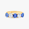 Blue Sapphire & Diamond 5-Stone White Gold Fashion Ring