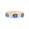 Blue Sapphire & Diamond 5-Stone White Gold Fashion Ring