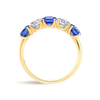 Blue Sapphire & Diamond 5-Stone White Gold Fashion Ring