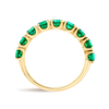 Green Emerald 9-Stone Yellow Gold Fashion Ring