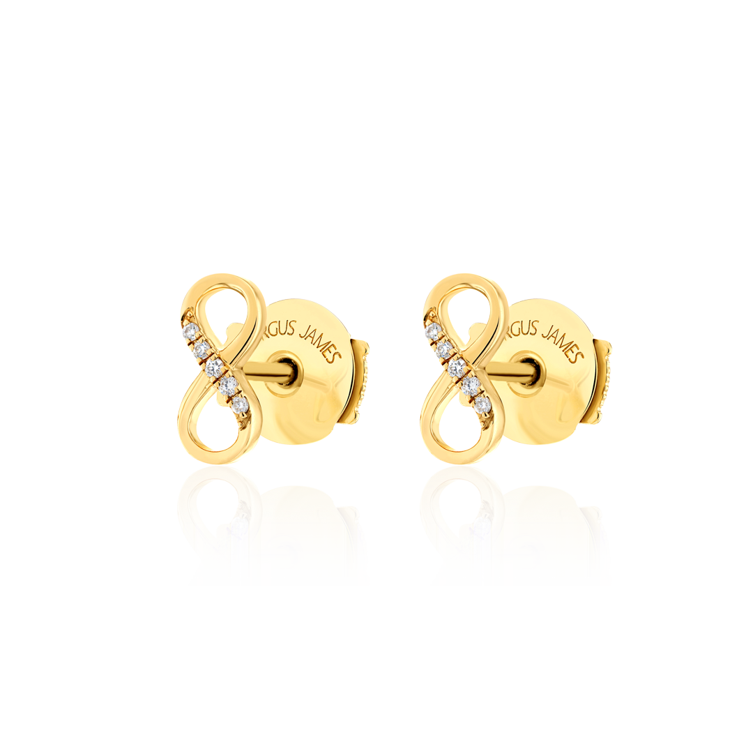 Infinity Lab-Grown Diamond Stud Earrings Yellow Gold