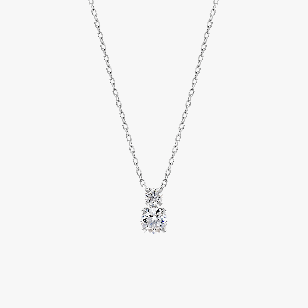 Duo Drop Lab-Grown Diamond Pendant White Gold