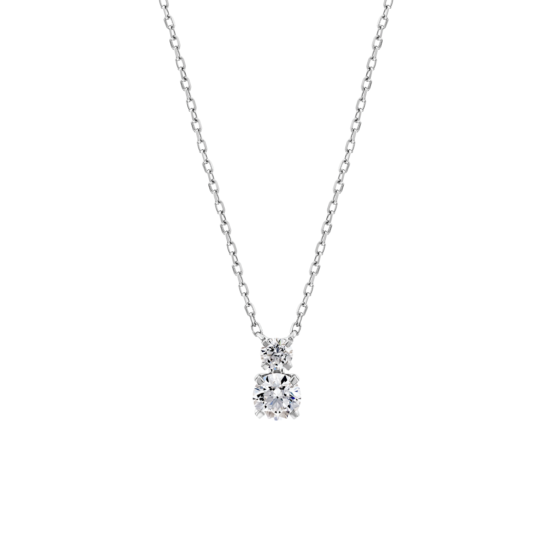 Duo Drop Diamond Pendant White Gold