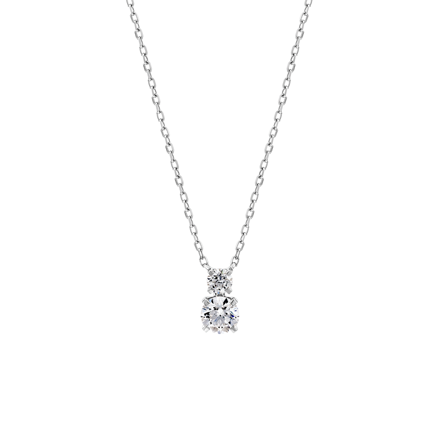 Duo Drop Natural Diamond Pendant White Gold