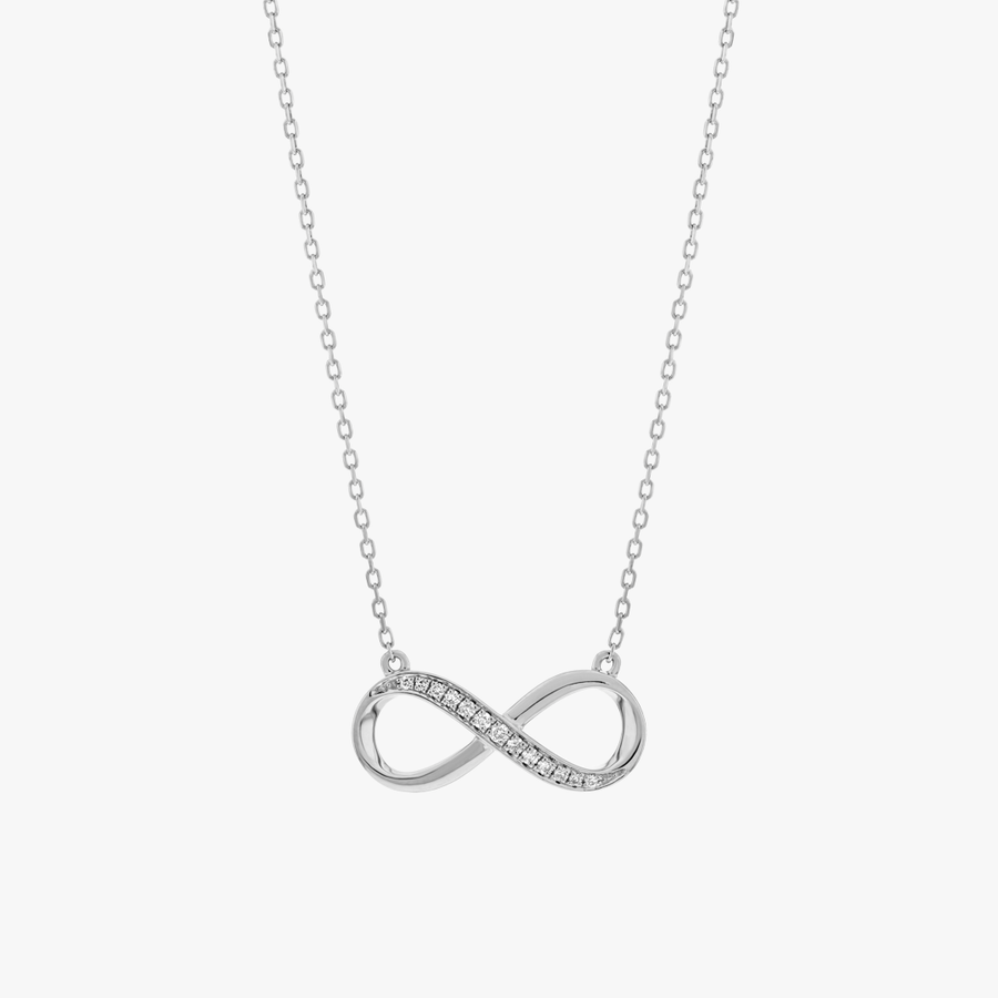 Infinity Natural Diamond Pendant White Gold