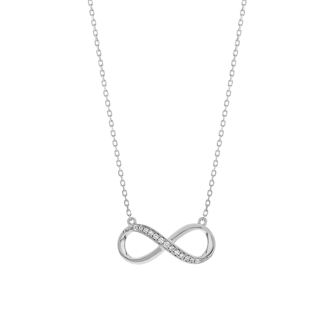 Infinity Natural Diamond Pendant White Gold