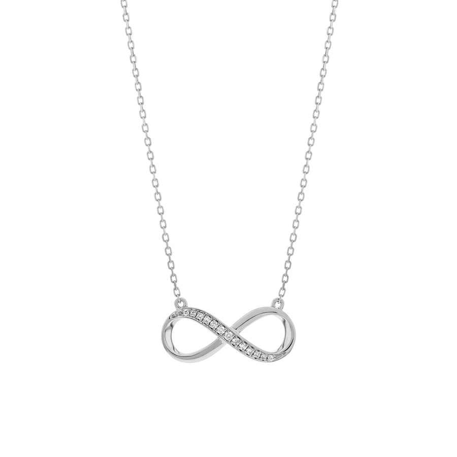 Infinity Natural Diamond Pendant White Gold