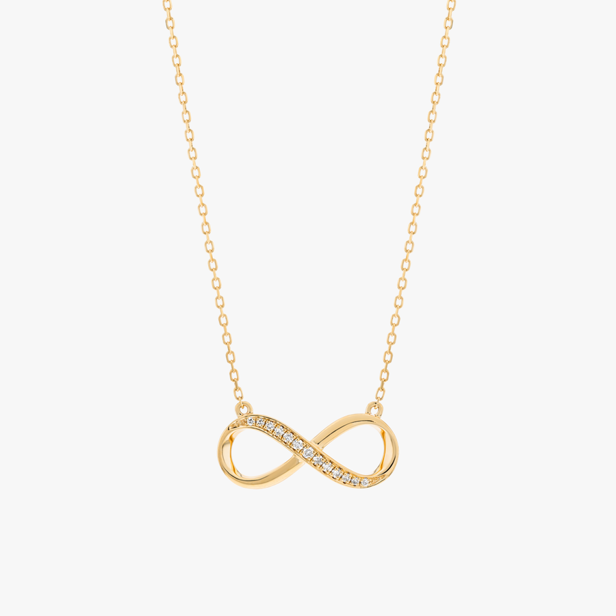 Infinity Natural Diamond Pendant Yellow Gold