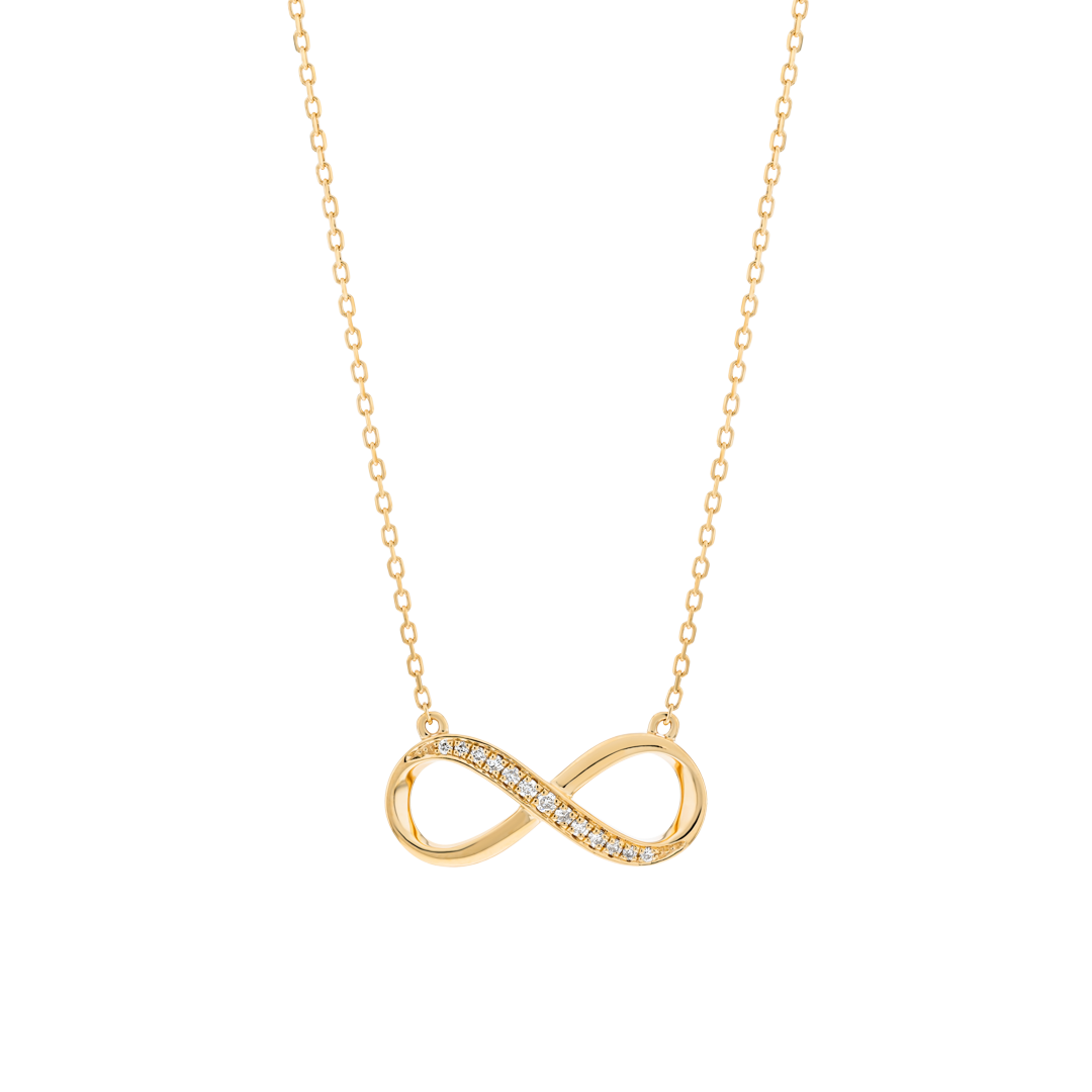 Infinity Natural Diamond Pendant Yellow Gold