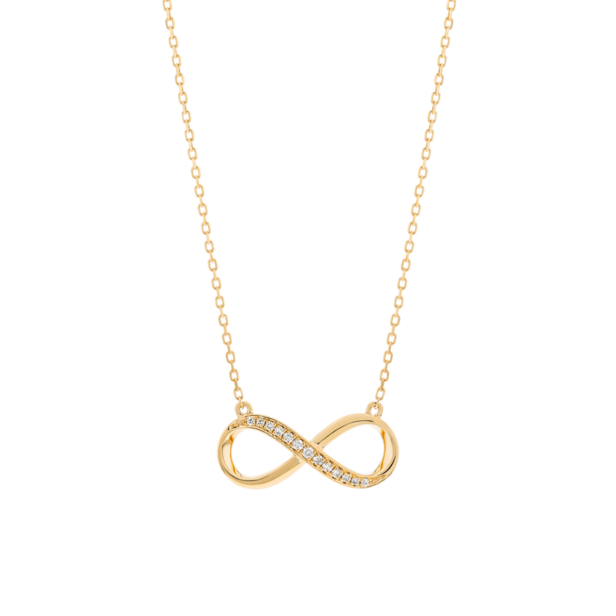 Infinity Natural Diamond Pendant Yellow Gold