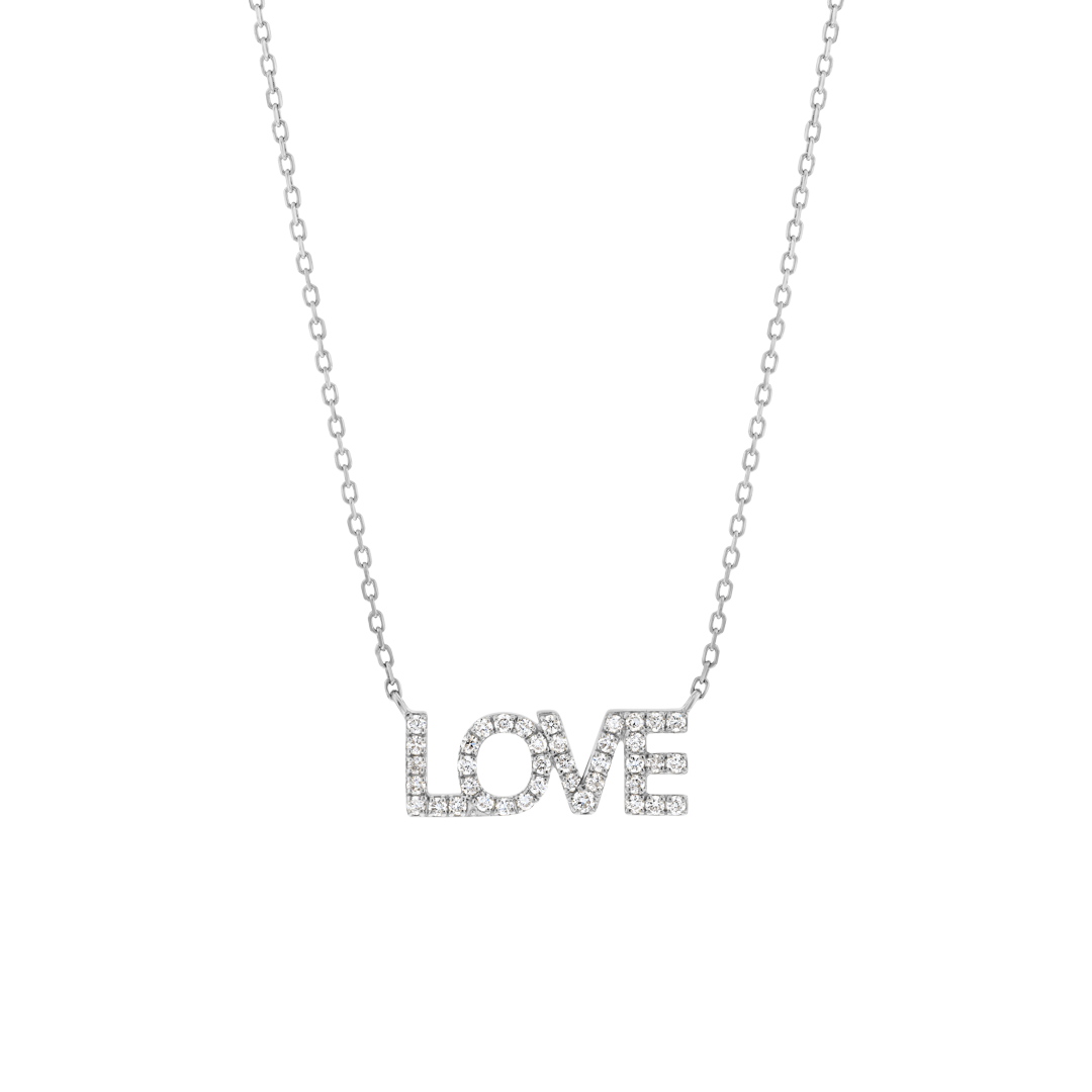 Love Natural Diamond Pendant White Gold
