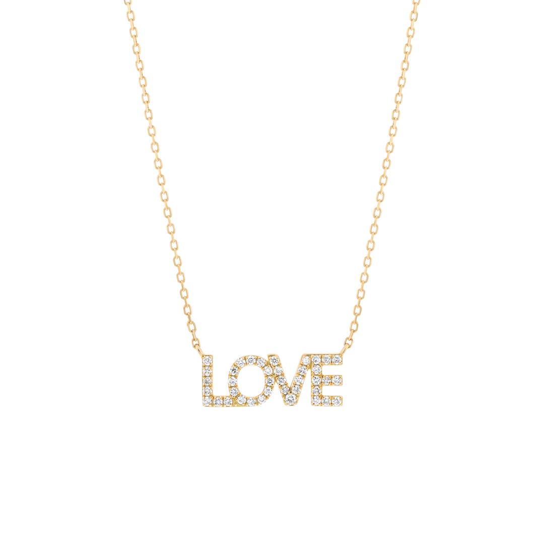 Love Diamond Pendant Yellow Gold