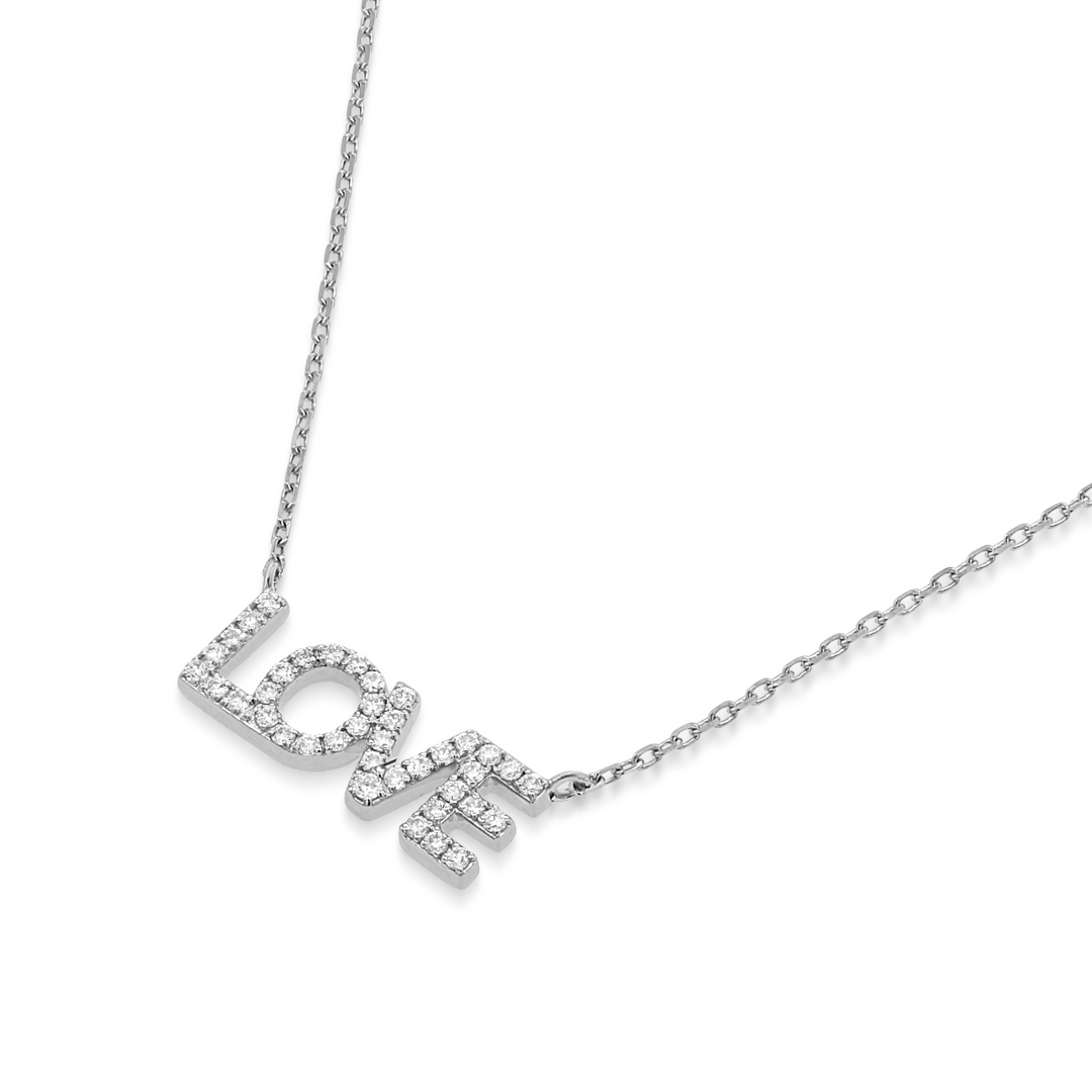 Love Natural Diamond Pendant White Gold