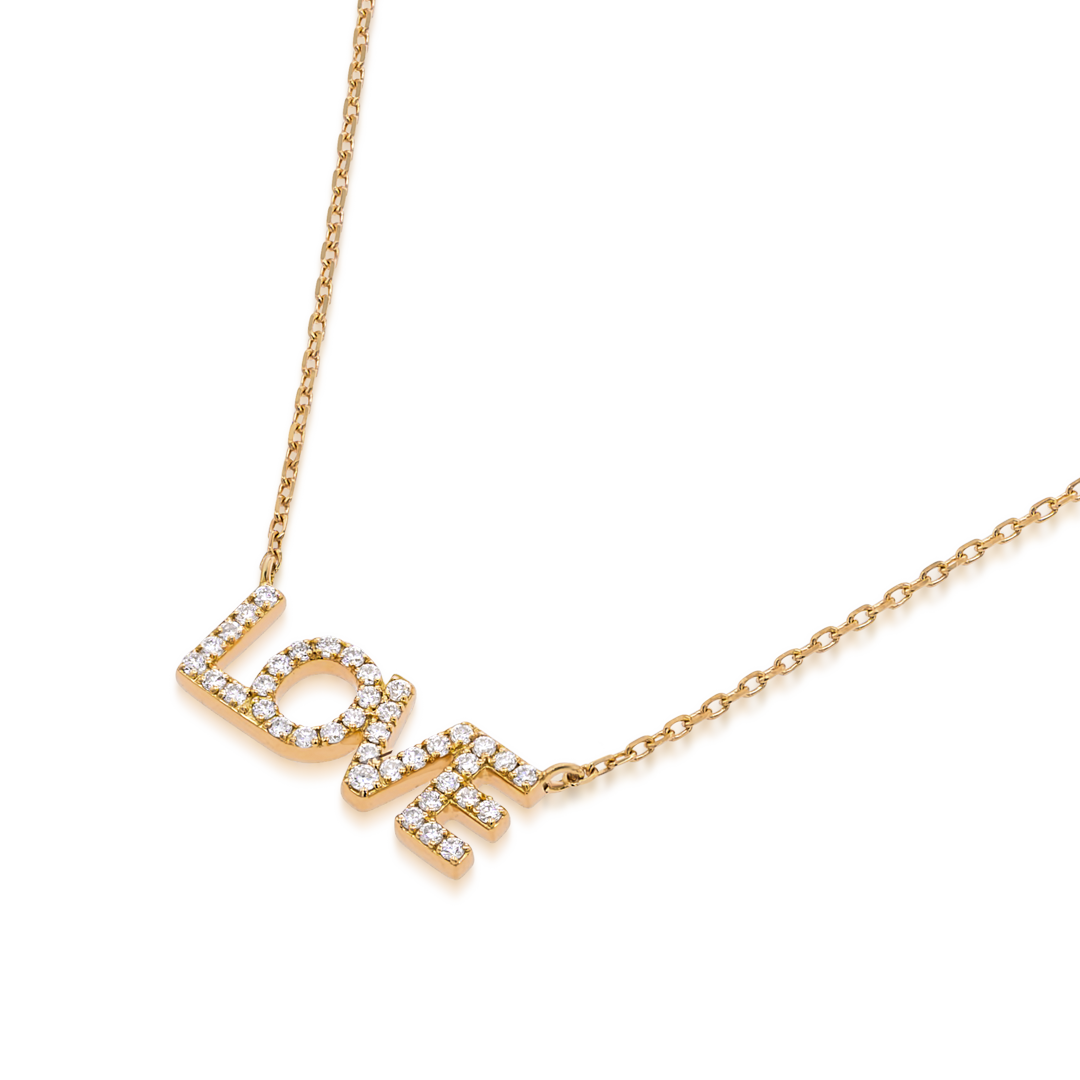 Love Natural Diamond Pendant Yellow Gold