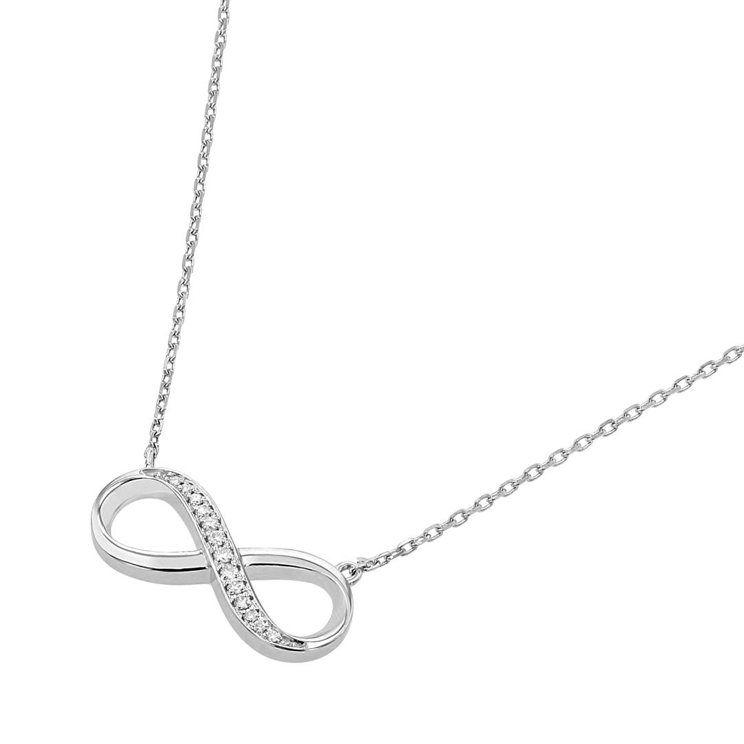 Infinity Natural Diamond Pendant White Gold