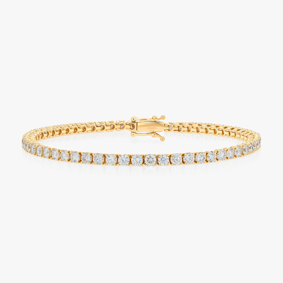 3ct Natural Diamond Tennis Bracelet Yellow Gold