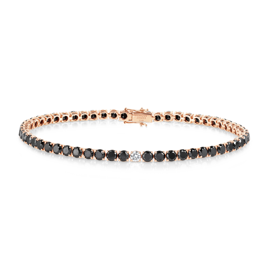4ct Natural Black Diamond Tennis Bracelet Rose Gold