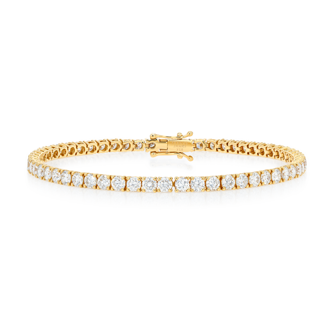 4ct Natural Diamond Tennis Bracelet Yellow Gold