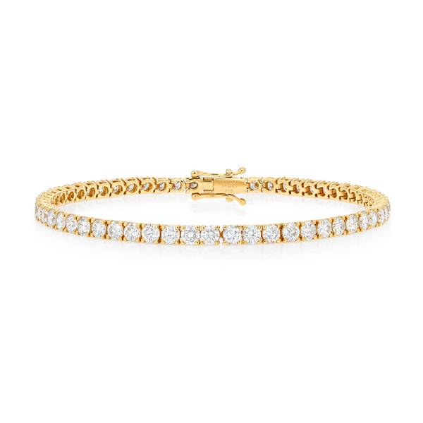 4ct Natural Diamond Tennis Bracelet Yellow Gold