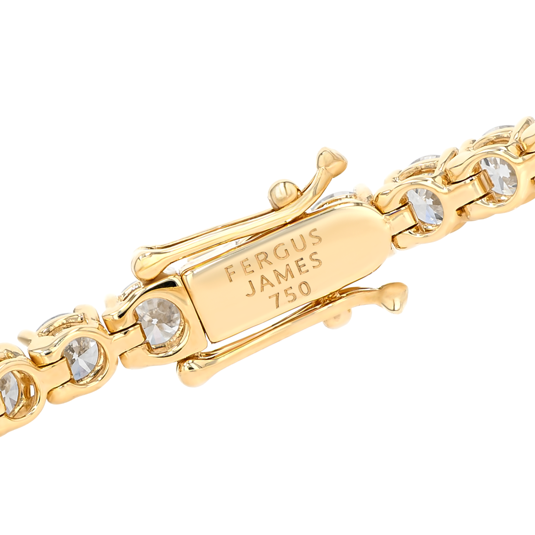 4ct Natural Diamond Tennis Bracelet Yellow Gold