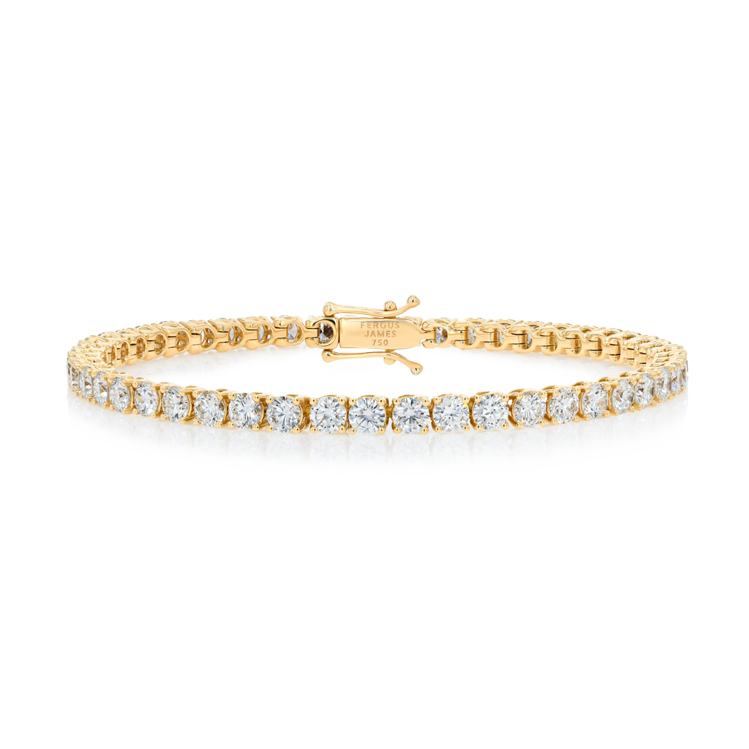 5ct Natural Diamond Tennis Bracelet Yellow Gold