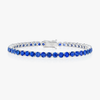 6ct Natural Blue Sapphire Tennis Bracelet White Gold