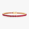 6ct Natural Ruby Tennis Bracelet Yellow Gold