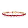 6ct Natural Ruby Tennis Bracelet Yellow Gold