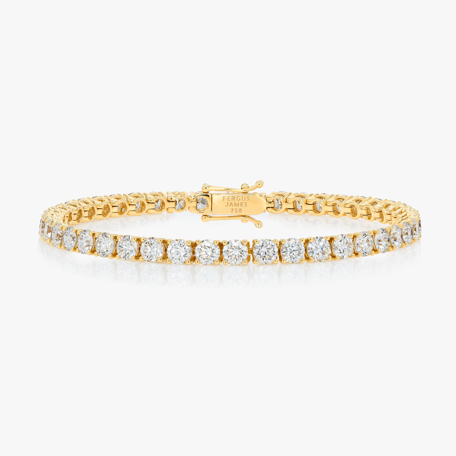 7ct Natural Diamond Tennis Bracelet Yellow Gold