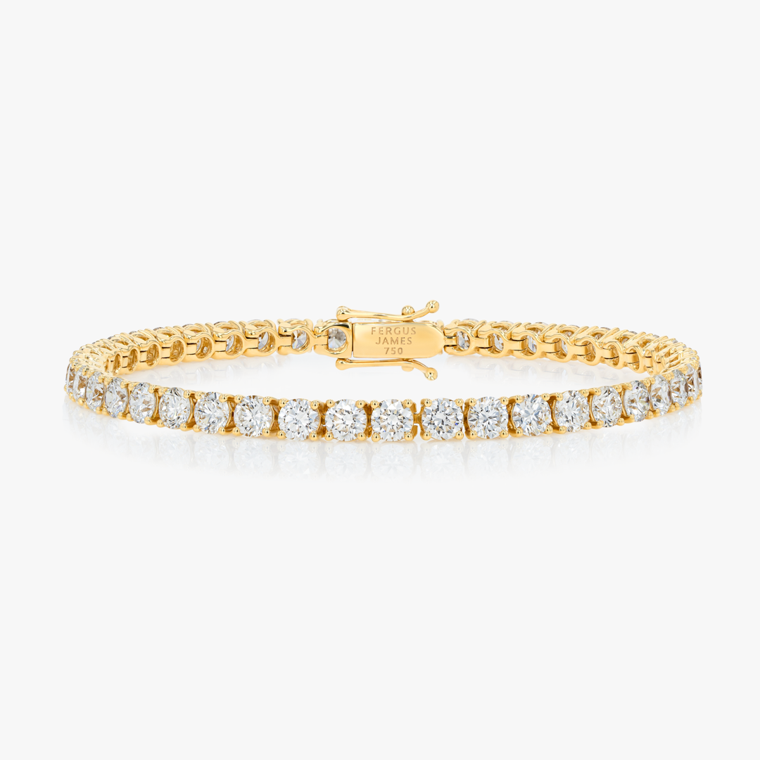8ct Natural Diamond Tennis Bracelet Yellow Gold