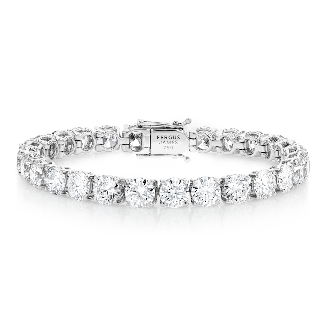 27ct Natural Round Diamond Tennis Bracelet White Gold