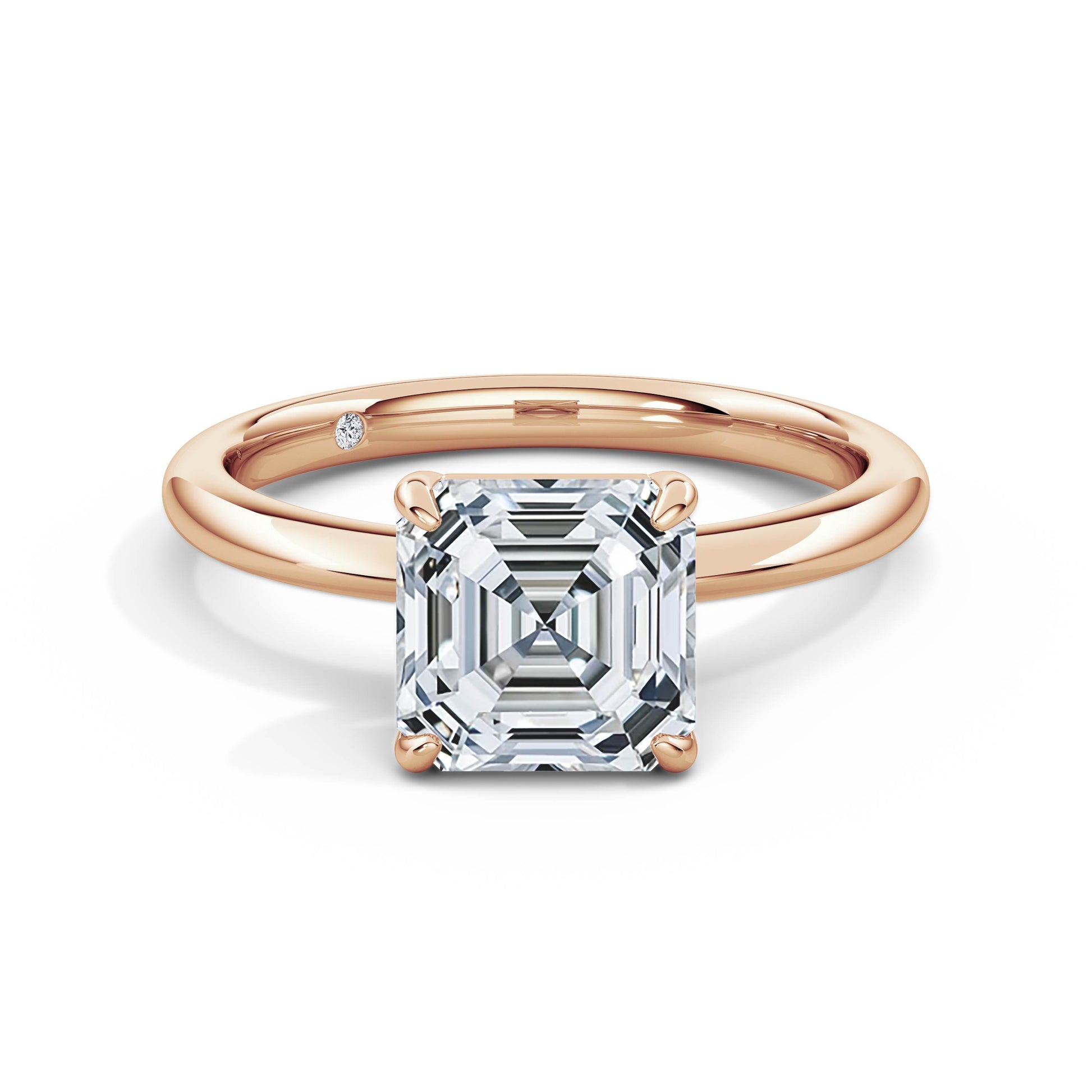 Nicole 18k Rose Gold Asscher Solitaire