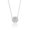0.5ct Round Lab-Grown Diamond Halo Pendant White Gold