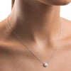 0.5ct Round Lab-Grown Diamond Halo Pendant White Gold