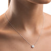 0.5ct Round Natural Diamond Halo Pendant White Gold