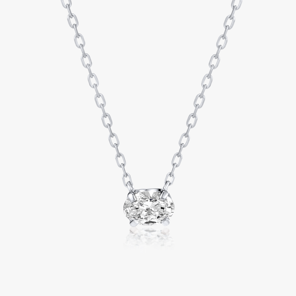 0.3ct Oval Diamond Lab-Grown Pendant White Gold