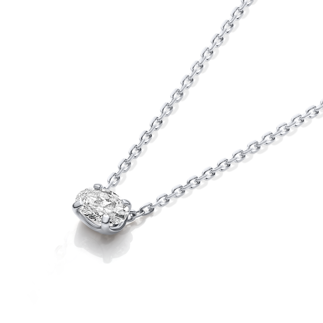 0.3ct Oval Diamond Lab-Grown Pendant White Gold