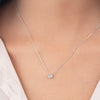0.3ct Oval Natural Diamond Pendant White Gold