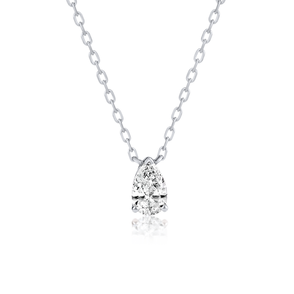 0.3ct Pear Diamond Lab-Grown Pendant White Gold