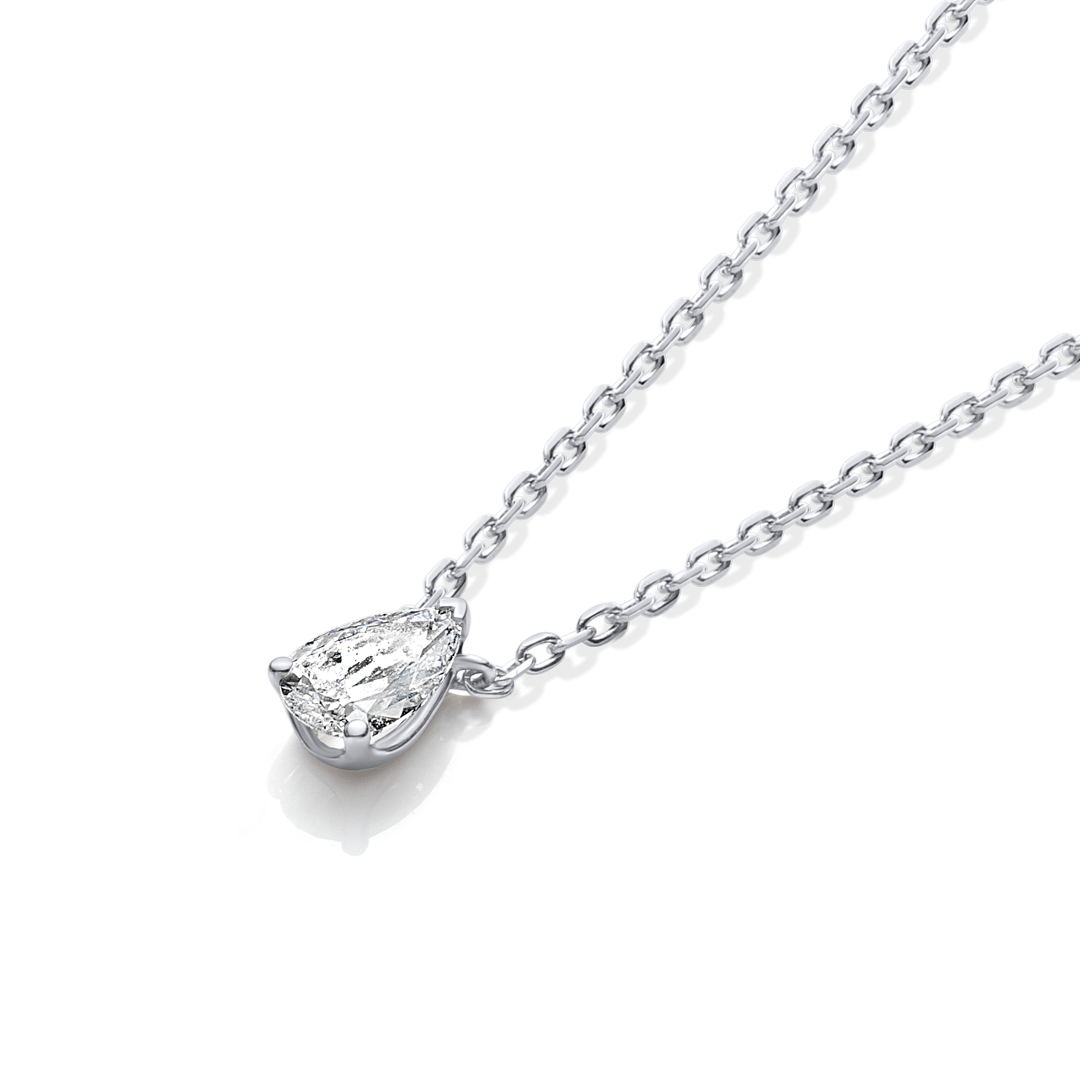 0.3ct Pear Diamond Lab-Grown Pendant White Gold